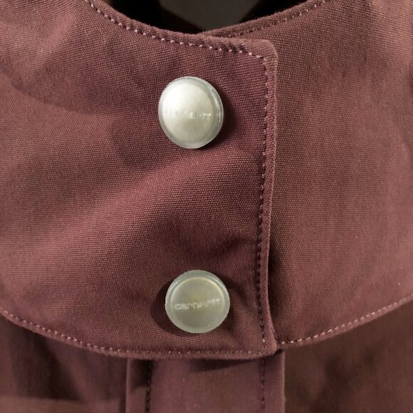 Carhartt Jacket Womens Size XL (16/18) Burgundy Shoreline Storm Defender Hooded - Picture 8 of 16